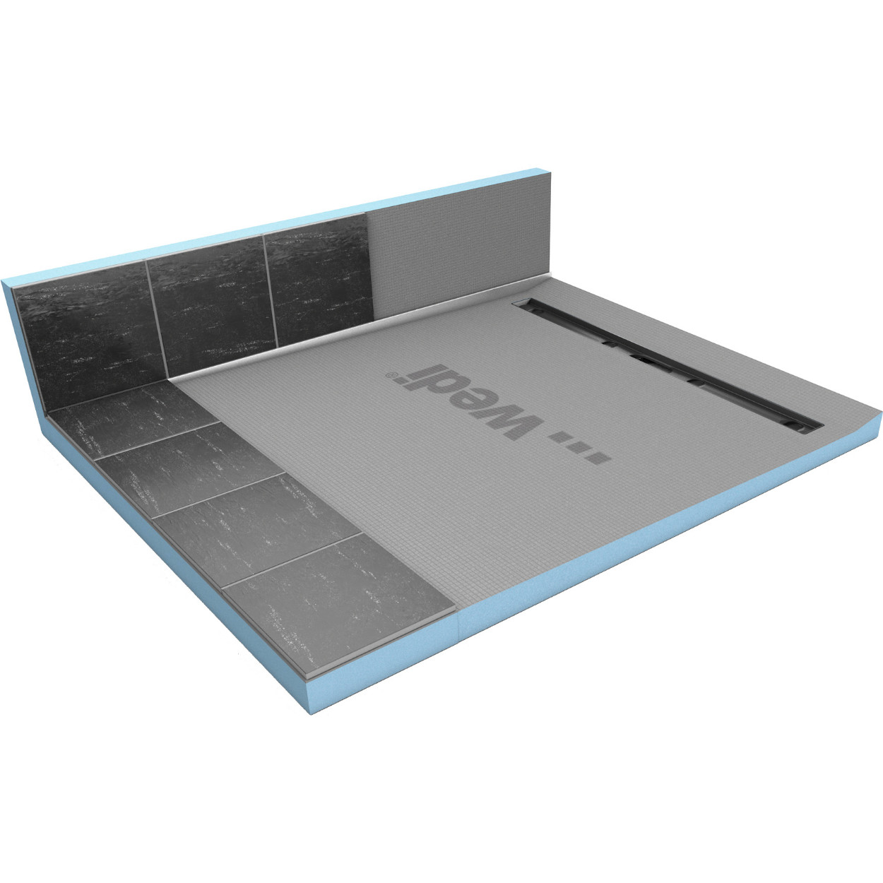 wedi Fundo Riolito / Rioligno Gefälleprofil Wand links