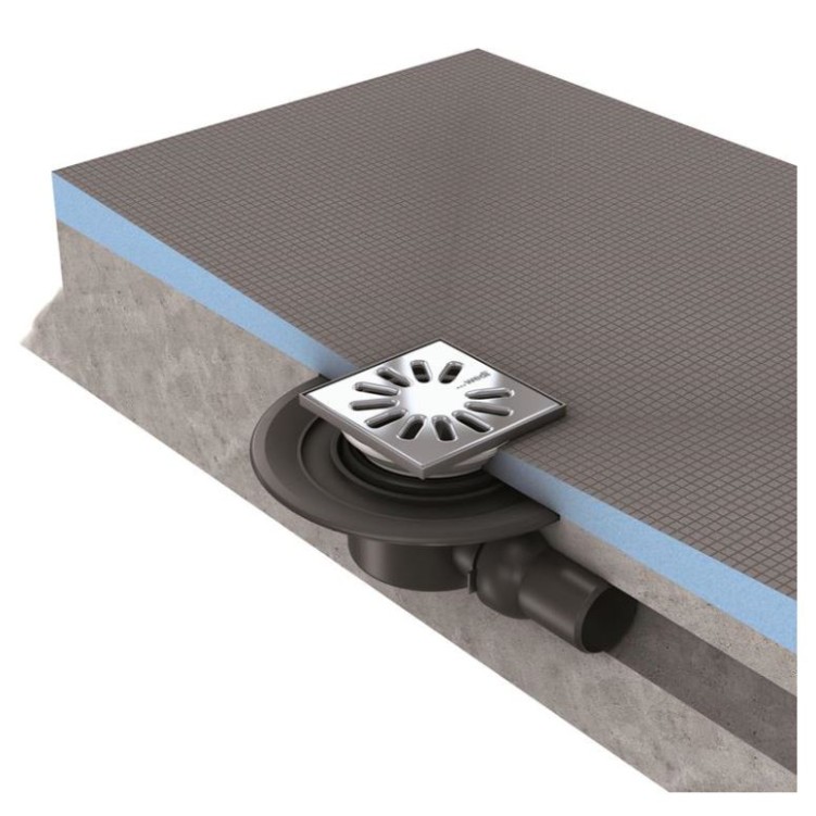 wedi Fundo Punktablauf horizontal DN 50 quadratisch